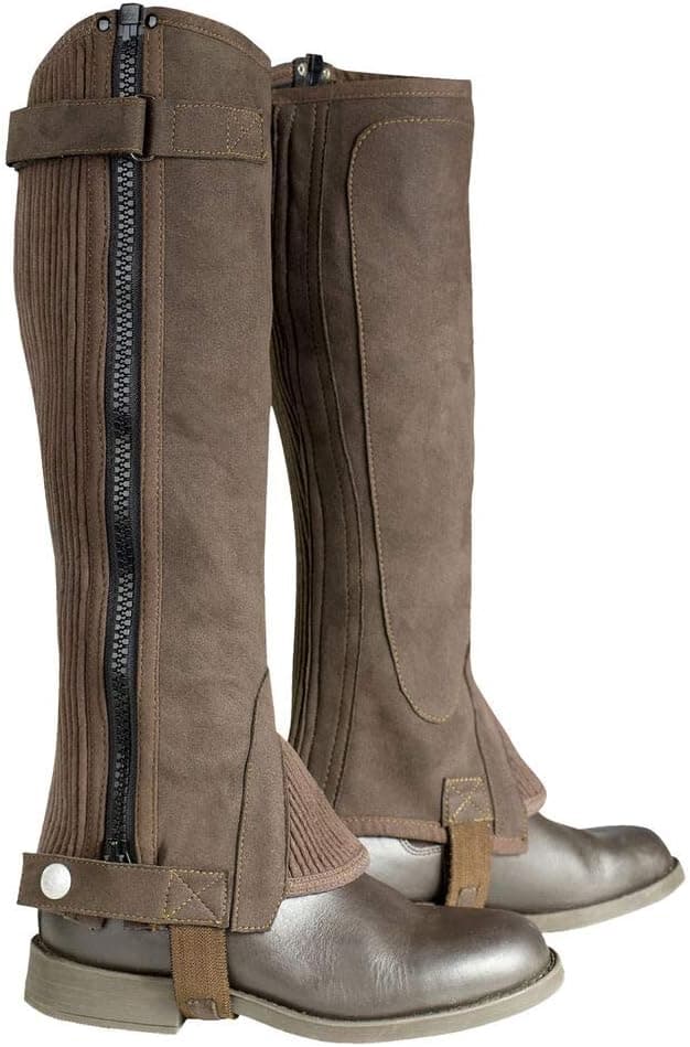 Horze Amara Pro Fit Chaps w with Ribbing Dark Brown Medium