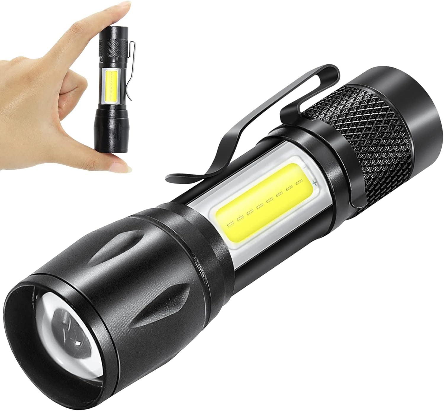 Tresda Rechargeable Flashlights, High Lumens Tactical Flashlights with 5 Light Modes, Zoomable, IPX5 Waterproof and 5000mAh Battery, High Powered Led Flashlight for Emergencies,Camping,Hiking