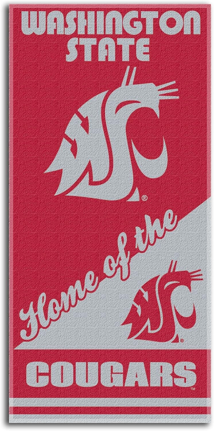NCAA Washington State Cougars Home Beach Towel, 28 x 58-Inch