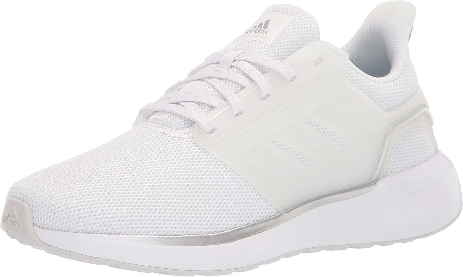 adidas Women's EQ19 Running Shoe, White/White/Silver Metallic, 7.5