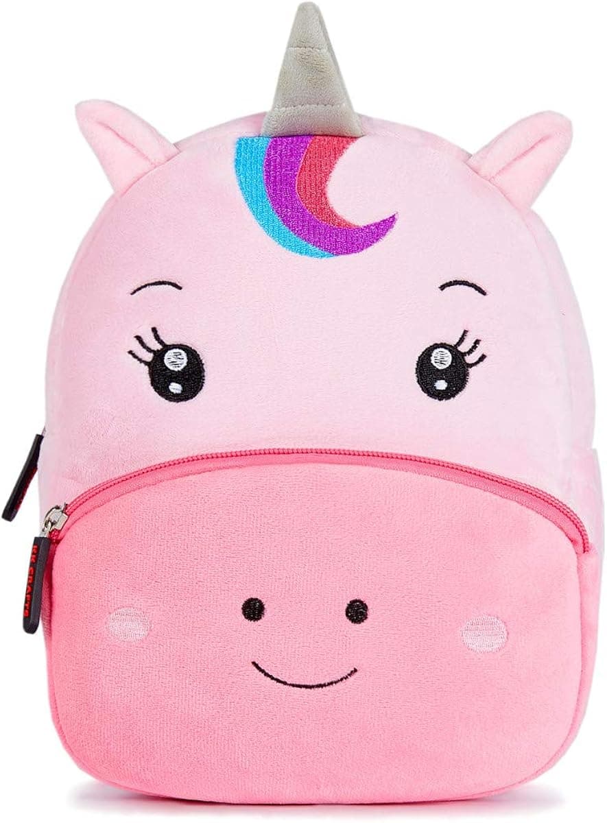 KK CRAFTS Cute Kids Toddler Backpack Plush Toy Animal Cartoon Children Bag for 2~5 Years Baby, Unicorn