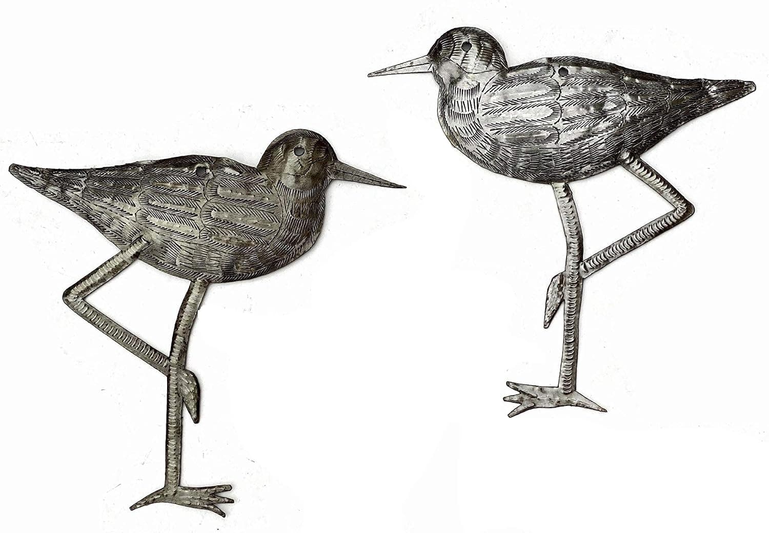 New Sandpiper Coastal Birds, Ornamental Sea Birds, Decorative Home Art, Nature Inspired, Handmade in Haiti, 2, Large, 8.5 In. X 9 In.