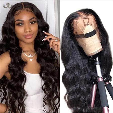 Fabeauty 7a Human Hair Bundles with Lace Frontal Closure Brazilian Body Wave Hair 4 Pcs with Closure Full Frontal Lace Closure (16 18 20 20+14)