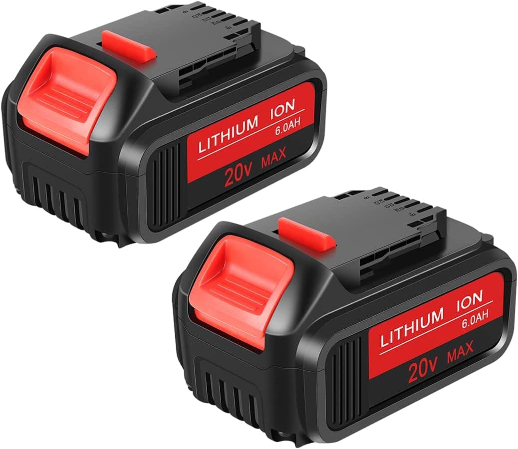 2Pack 6.0Ah Compatible with Dewalt 20V Battery(Red)