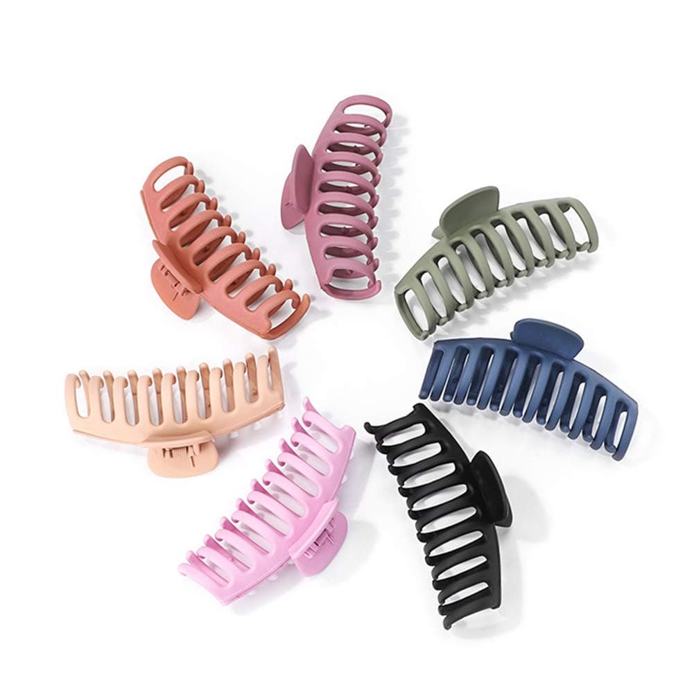 7 Pack Big Hair Claw Clips Nonslip Large Claw Clip for Women and Girls Hair,Strong Hold Grips Hair Accessories 4 Inch 7 color