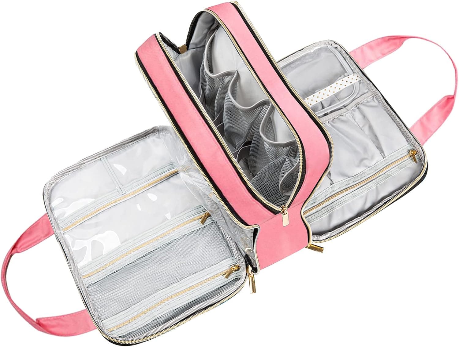 IMAGINING Travel Toiletry Bag, Stand Up Cosmetic Bag, Portable Makeup Organizer for Women and Men, Large Make Up Bags for Toiletries Accessories
