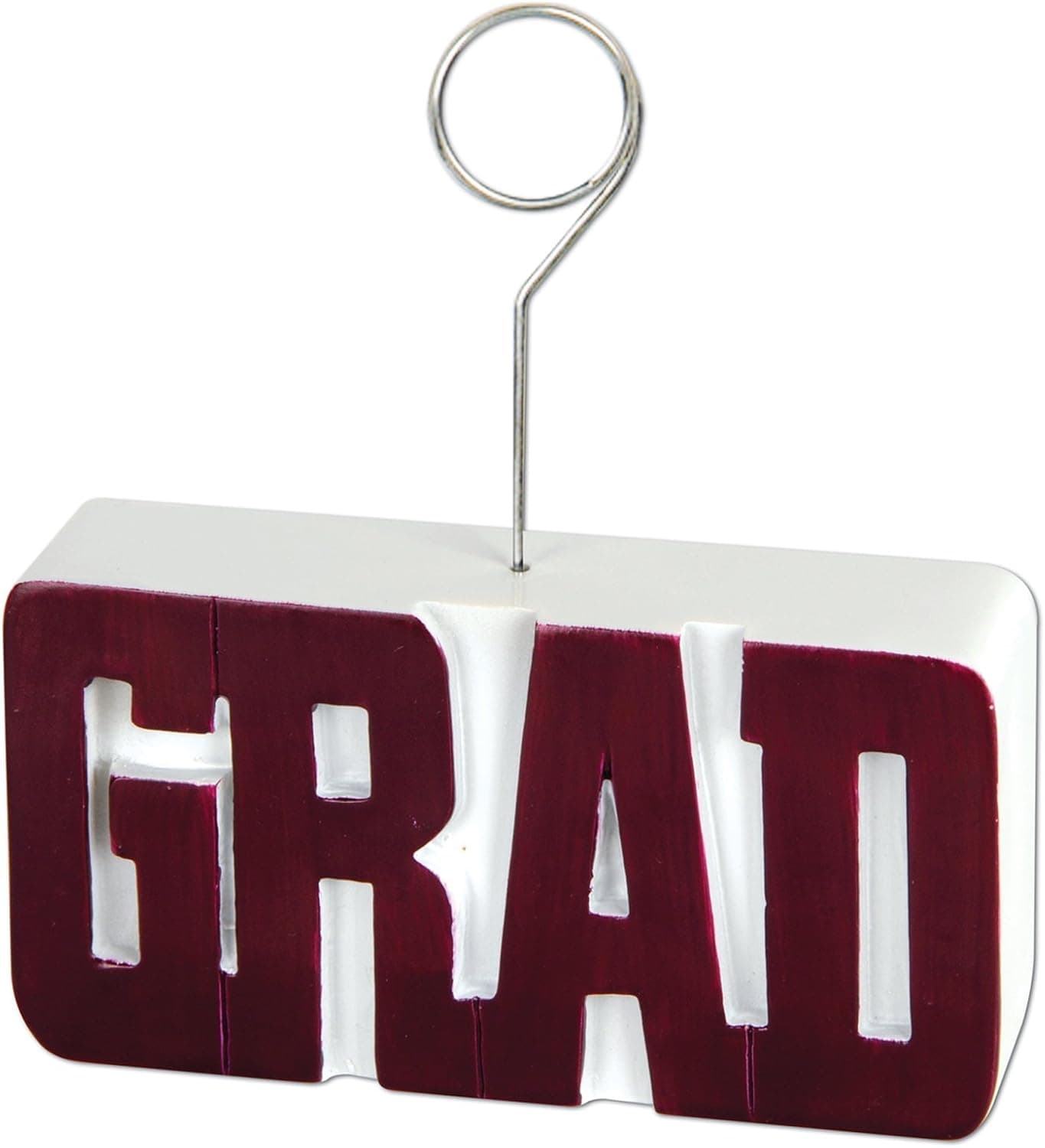 GRAD Photo/Balloon Holder (maroon) Party Accessory  (1 count)