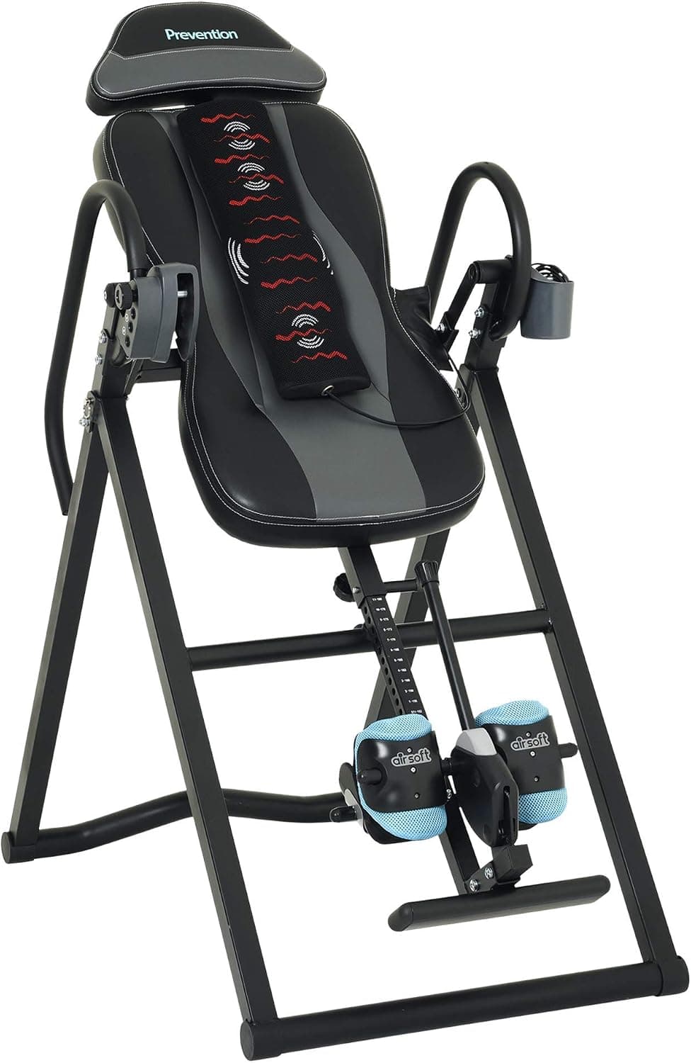 Prevention Inversion Table UL Certified with Heat and Massage Therapy, Grey/Light Blue