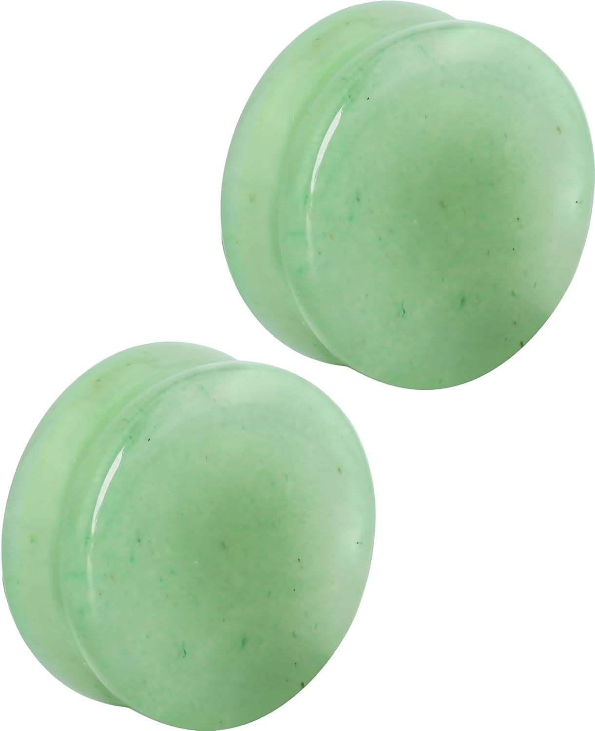 Forbidden Body Jewelry Plug Gauges, Stone Gauges, Stone Plugs, Semi-Precious Jade Ear Gauges Double Flare Saddle Plug Earrings 3mm-25mm (Sold as Pairs)