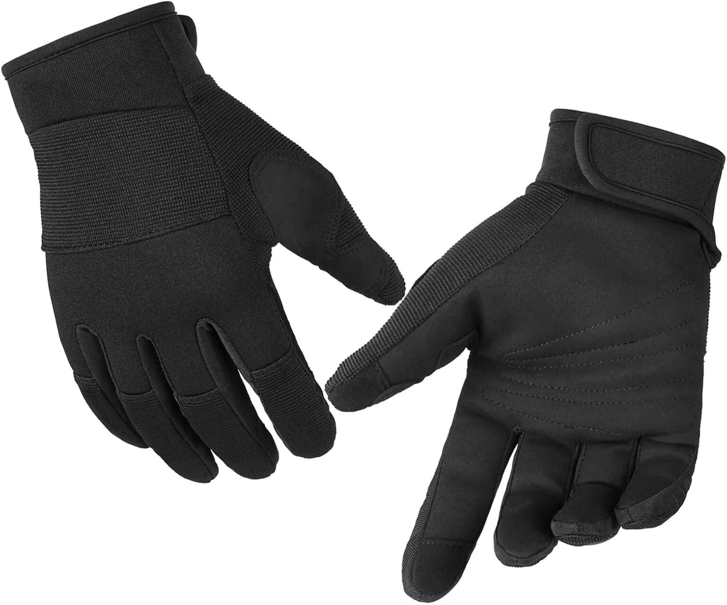 OZERO 2 Pairs Utility Work Gloves for Men Women: Touchscreen Tactical Gloves Flex Shock-absorbing for Working, Gardening