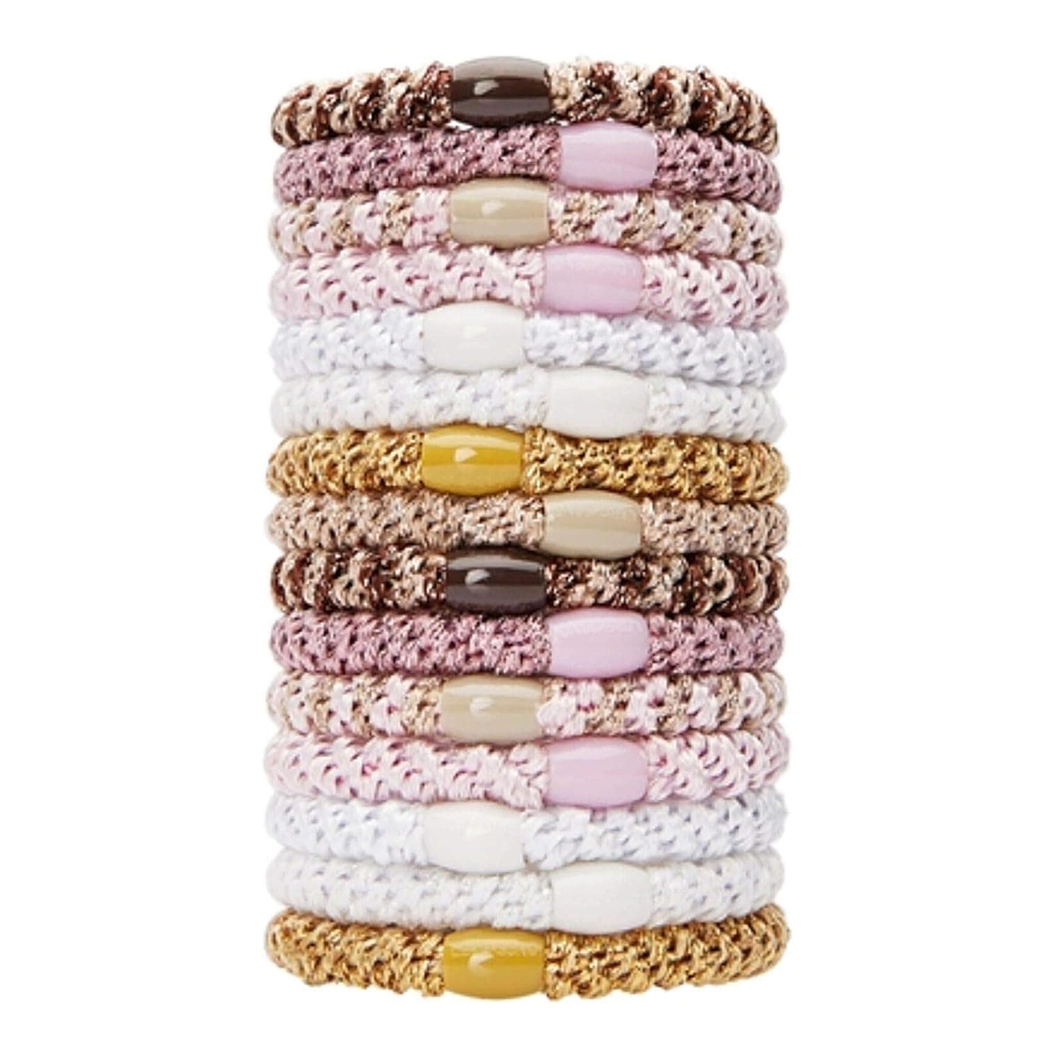 L. Erickson Grab & Go Ponytail Holders - Cotton Candy - Set Of Fifteen - Exceptionally Secure With Gentle Hold