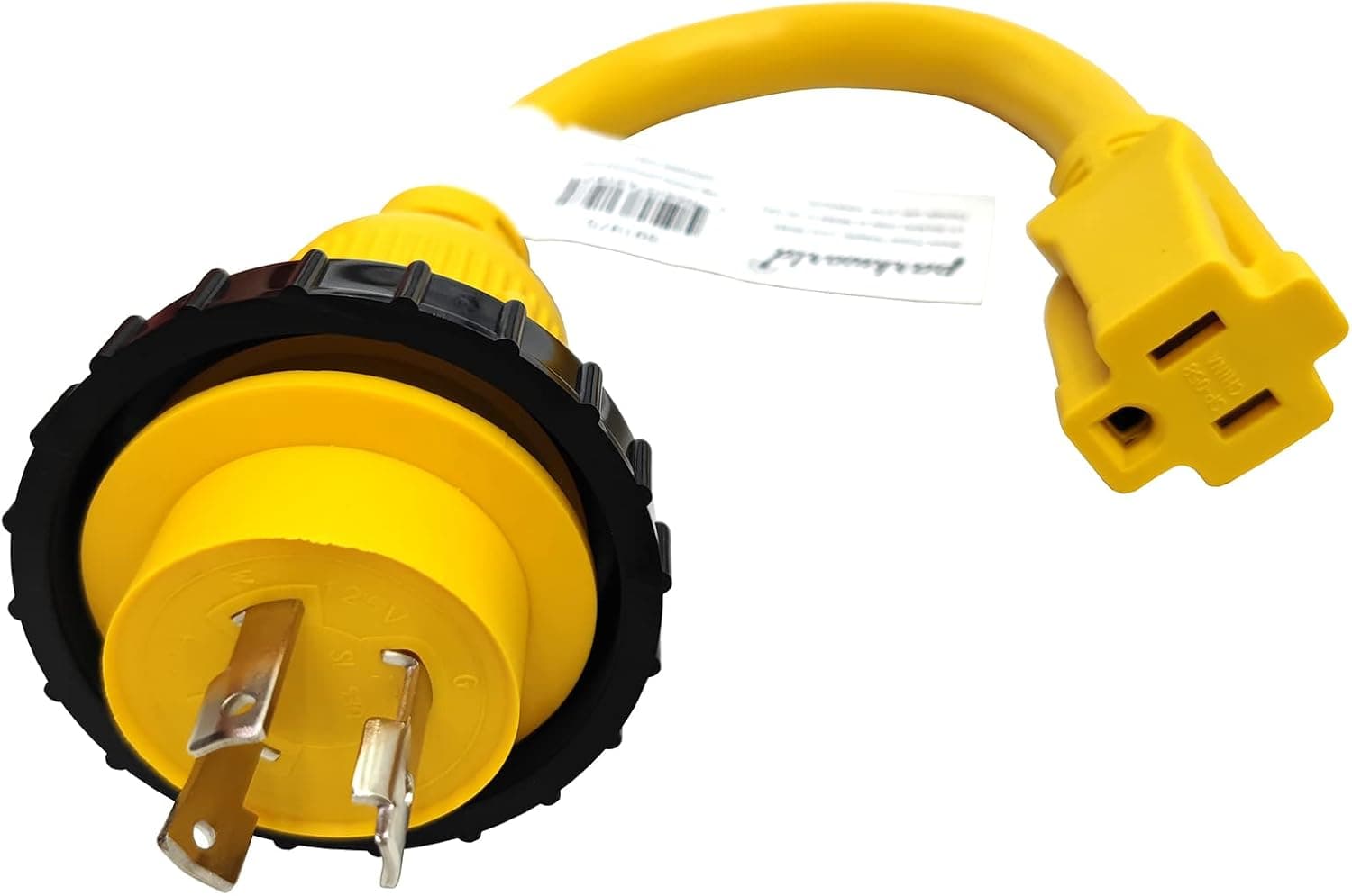 Parkworld 691975 RV Pigtail Shore power 30A Male L5-30P to 5-15R Female Dogbone Adapter Power Cord, Twist Lock L5-30 Plug to 5-15 Receptacle (1FT)