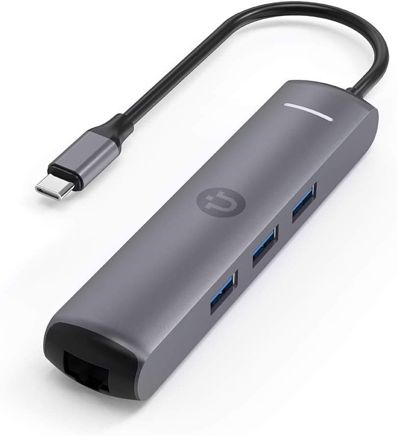 Utaxo USB C Hub, 6 in 1 USB C Adapter with 4K HDMI, USB 3.0 Port, 1 Gbps Ethernet Port, PD Charging Port for MacBook Pro/Air, Type C Windows Laptops