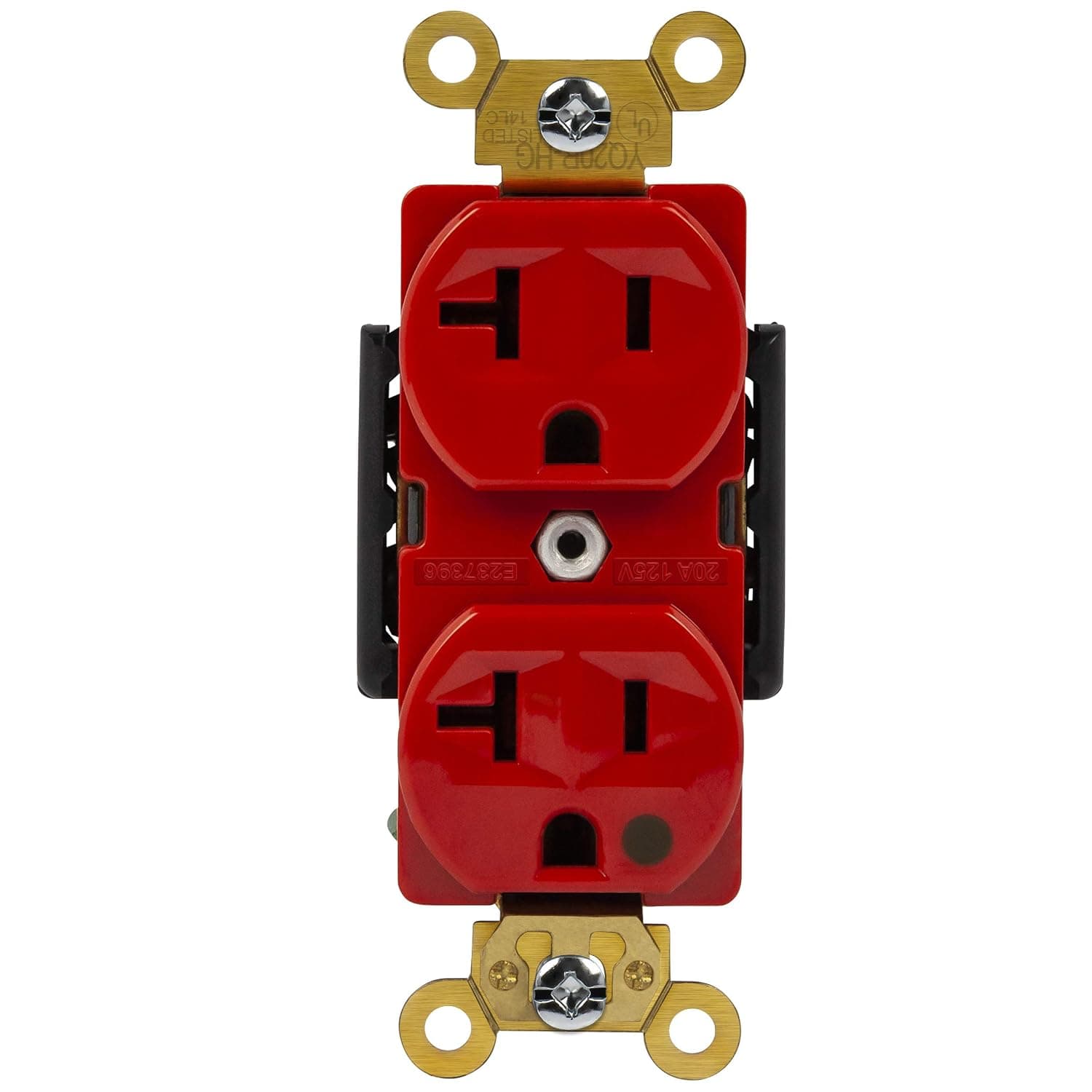 ENERLITES Hospital Grade Outlet, Industrial Grade Duplex Receptacle, Heavy-Duty Straight Blade Devices, 20A 125VAC, 5-20R, 62020-R, Red
