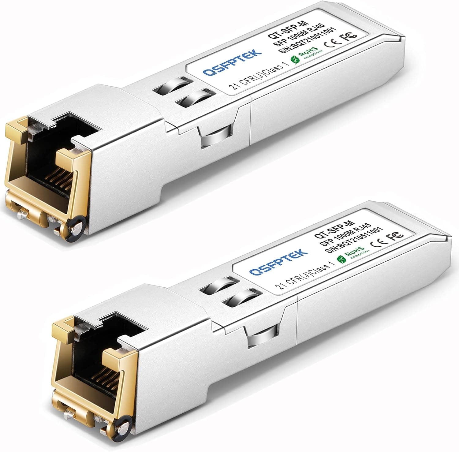 2Pack 1000BASE-T Copper SFP Transceiver, SFP to RJ45 SFP 1G SFP-T Module for Cisco GLC-T/SFP-GE-T, Ubiquiti UF-RJ45-1G, Meraki MA-SFP-1GB-TX, D-Link, Supermicro, Netgear, TP-Link