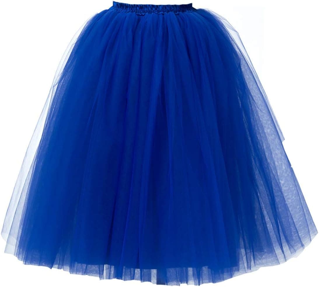 Honeystore Women's Long Ballet Multi-Layer Ruffle Frilly Petticoat Tutu Skirt