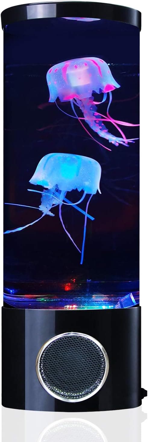 Jellyfish Lava Lamp Bluetooth Speaker Aquarium Night Light Multi-Color Changing Mood Light Lamp with 2 Jellyfish USB Electric Decoration Night Lamps Tank Home Office Gift Desk Decor for Men Women Kids