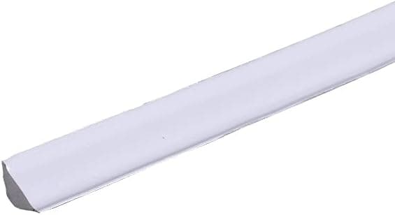 ZEYUE 16.2ft Flexible Trim Caulk Strip Wall Moulding Trim Home Wall Corner Deco,Ceiling,Tile Edge,Baseboard Laminate Floor Beading Floor Edging Strip-Peel and Stick 12×9mm （White）