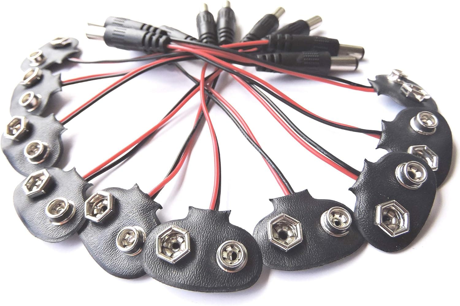 AspenTek 10 PCS 2.1 X 5.5mm Male DC Plug to 9V Battery Clip Snap Accessories for Arduino