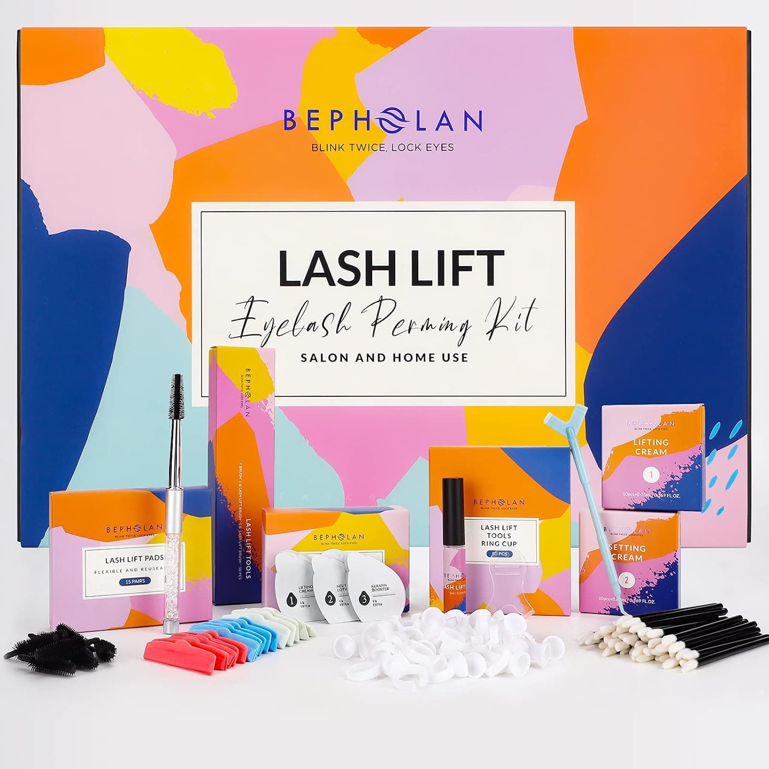 BEPHOLAN Lash Lift Kit,Upgraded Lash Lift,Professional Eyelash Perm Kit, Semi-Permanent Curling Perming,Safe&Easy to Use, Wave Lift Extension Perm Set