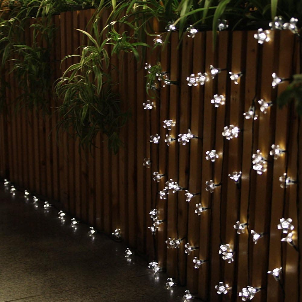 Lufei Bright White Wedding Flower Solar String Fairy Lights Led 50 Blossom Decorative Indoor Outdoor Christmas Garden Patio Party