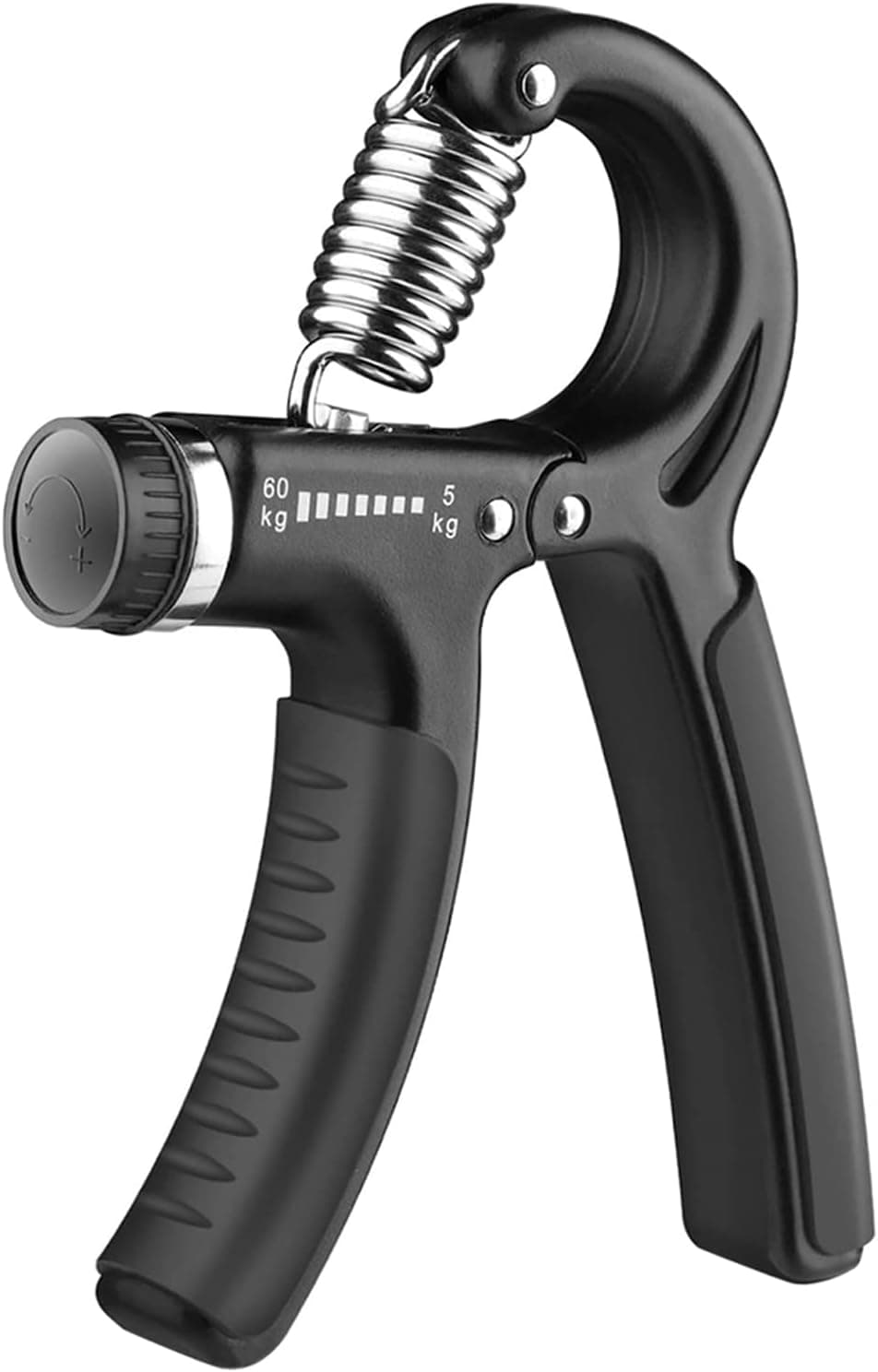 MJIYA Hand Grip Strengthener, Adjustable Resistance 11-132Lbs (5-60kg) Forearm Exerciser Finger Exerciser Non-Slip Gripper for Musicians Athletes (Black-1P)