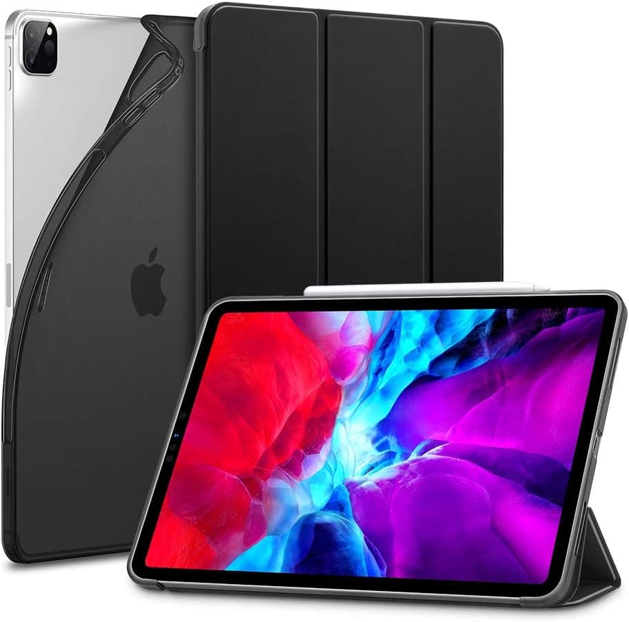 ESR for iPad Pro 12.9 Case 2020 & 2018, Rebound Slim Smart Case with Auto Sleep/Wake [Viewing/Typing Stand Mode] [Flexible TPU Back with Rubberized Cover] - Black