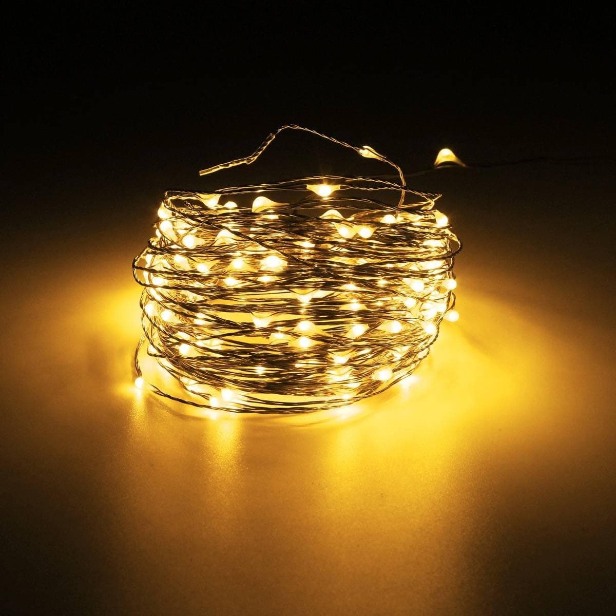 GLISTENY 20m 200 LED String Light Waterproof IP67 Party Festival Christmas Decoration String Copper Line Starry Sky Light +2A Adapter Warm White