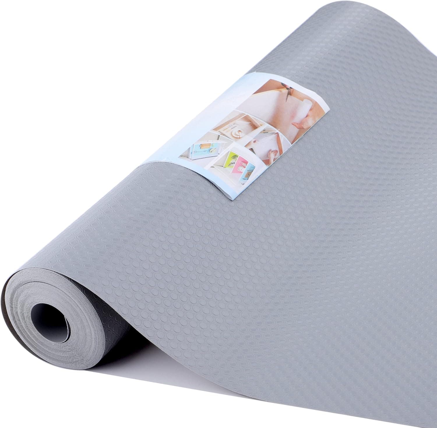 Shelf Liners for Kitchen Cabinets Non Adhesive Drawer Liner 17.5 Inch X 20 FT Gray Non Slip Waterproof Refrigerator Mats for Wire Shelf, Bathroom Shelves,Fridge,Dresser,Shoe Rack
