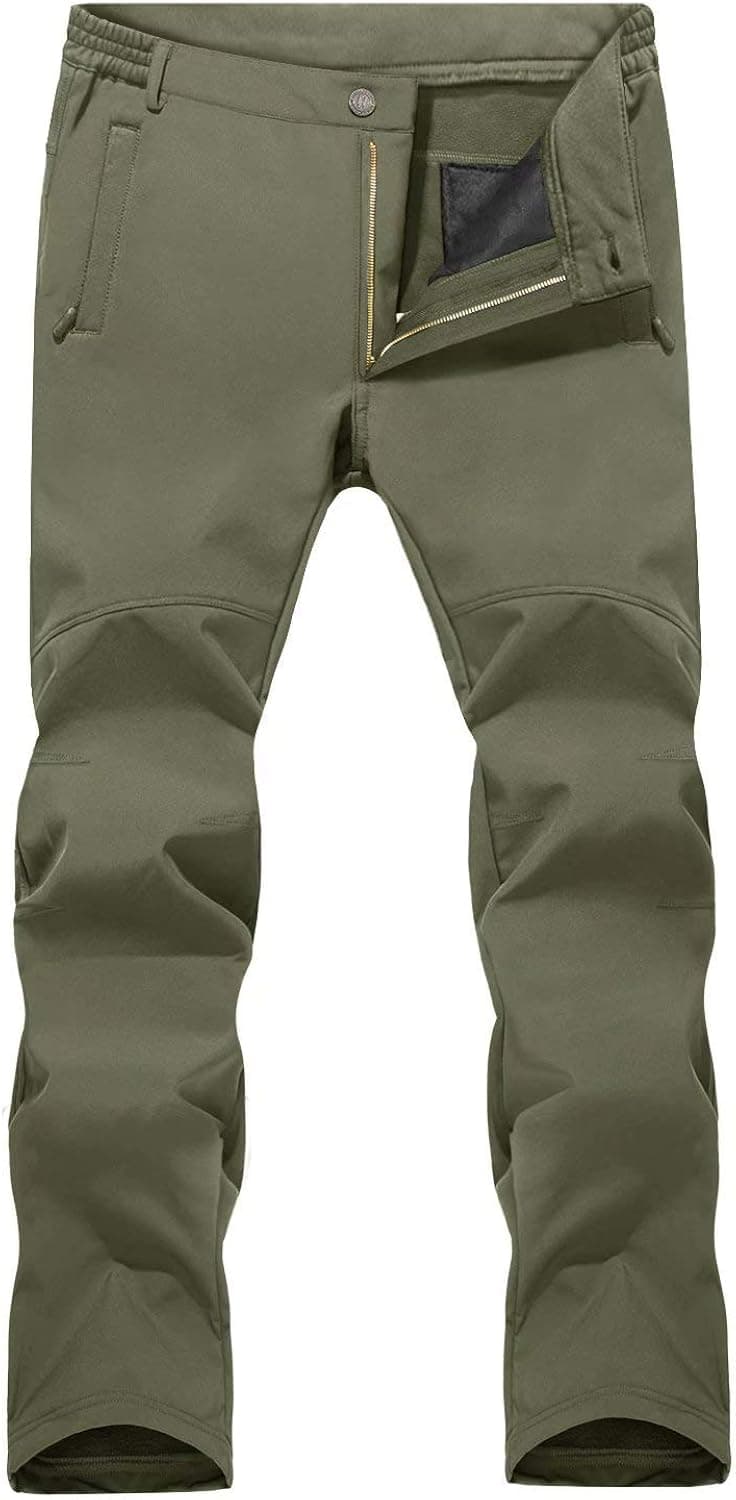MAGCOMSEN Men's Winter Pants Ski Snow Hiking Pants Water Resistant Softshell Outdoor Pants