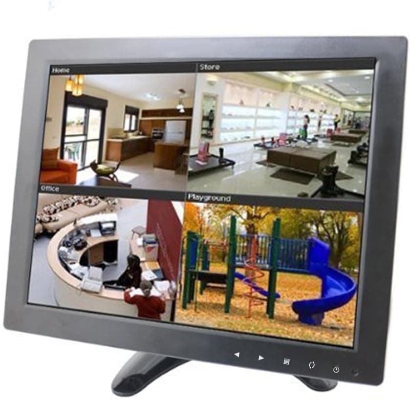 Sourcingbay Updated YT10 CCTV Monitor 9.7 inch TFT LCD Screen with AV, HDMI, BNC, VGA Input for PC Security Cam CCTV DVR System Pixels 1024 x 768 (Black)