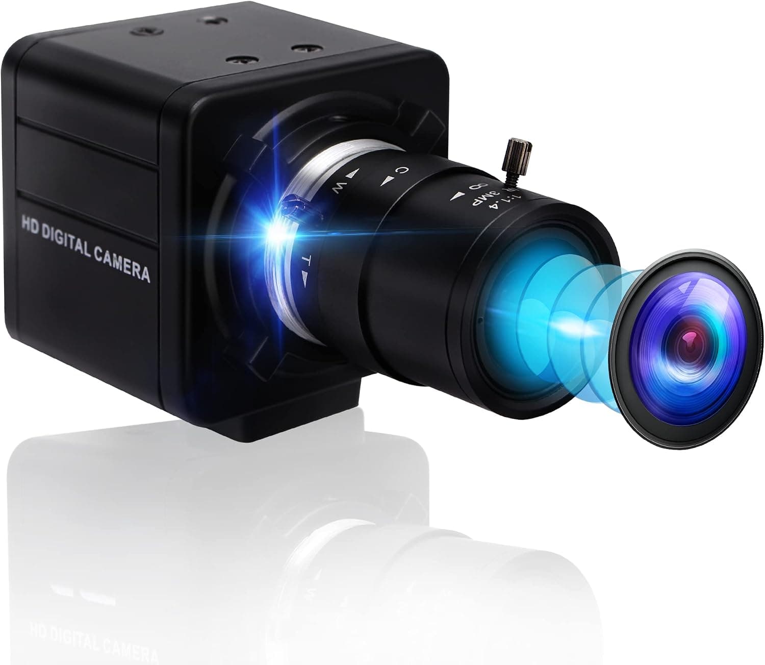 IFWATER 4K USB Camera 2.8-12mm Varifocal Manual Lens USB Webcam,Ultra HD 4X Zoom USB Camera with IMX317 Sensor,USB PC Computer Webcam Close-up USB Cameras for Windows Linux Raspberry Pi,Built-in Mic