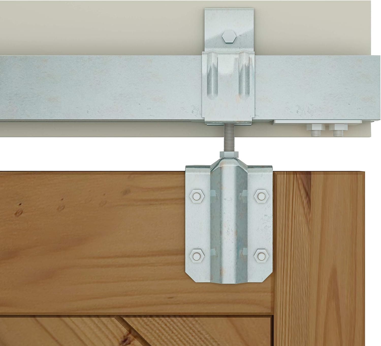 DIYHD 6.6FT Raw Material Galvanized Box Track Sliding Barn Door Hardware for Exterior Barn Door