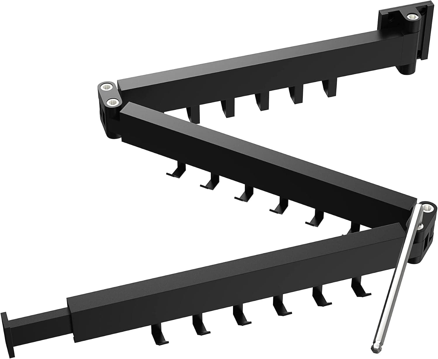 bukfen Clothes Drying Rack, Laundry Drying Rack Wall Mount, Clothing Drying Rack Foldable, Clothes Hanger Racks Collapsible Space Saver for Laundry, Bathroom, Balcony, Indoor, Black Metal
