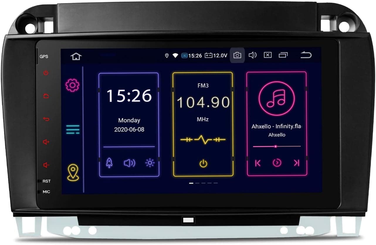 XTRONS Android 10 Car Stereo Radio Player Octa Core 4G RAM 64G ROM GPS Navigation 8” Touch Screen Head Unit Support Qualcomm Bluetooth Android Auto OBD DVR Backup Camera for Mercedes Benz S Class W220