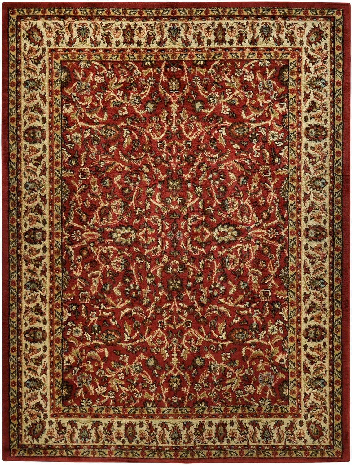 Maxy Home Traditional Floral Garden Area Rug PAS4540 5'3 x 6'11 red Area Rug