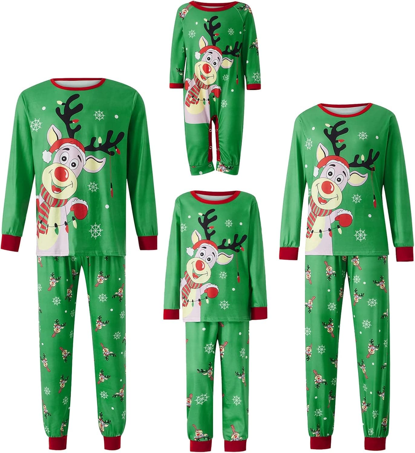 Hekkomird Family Matching Christmas Pajamas Set Xmas Long Sleeve Sleepwear Nightwear For Couples Kids Baby