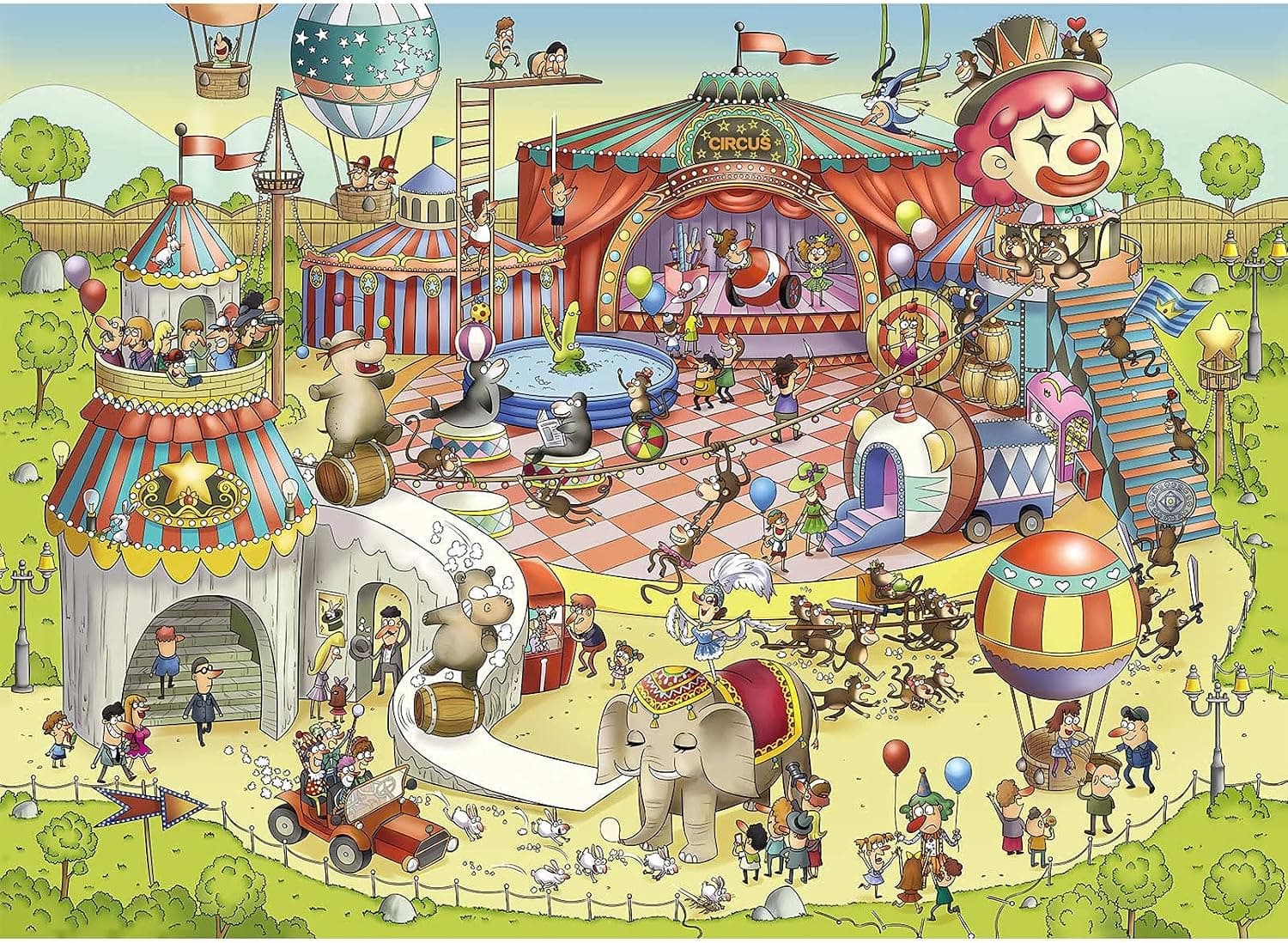 little tigger 1000 Piece Jigsaw Puzzles for Adults and Kids - Circus Puzzles Family Large Puzzles Game Toys Gift