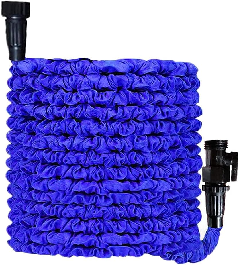 Garden Hose | Expandable Garden Hoses | Lightweight Flexible Water Collapsible Hose | Retractable Expanding Water Hose | 3/4" Solid Fittings and Triple Layer Latex for Outdoor Watering (50FT, Blue)