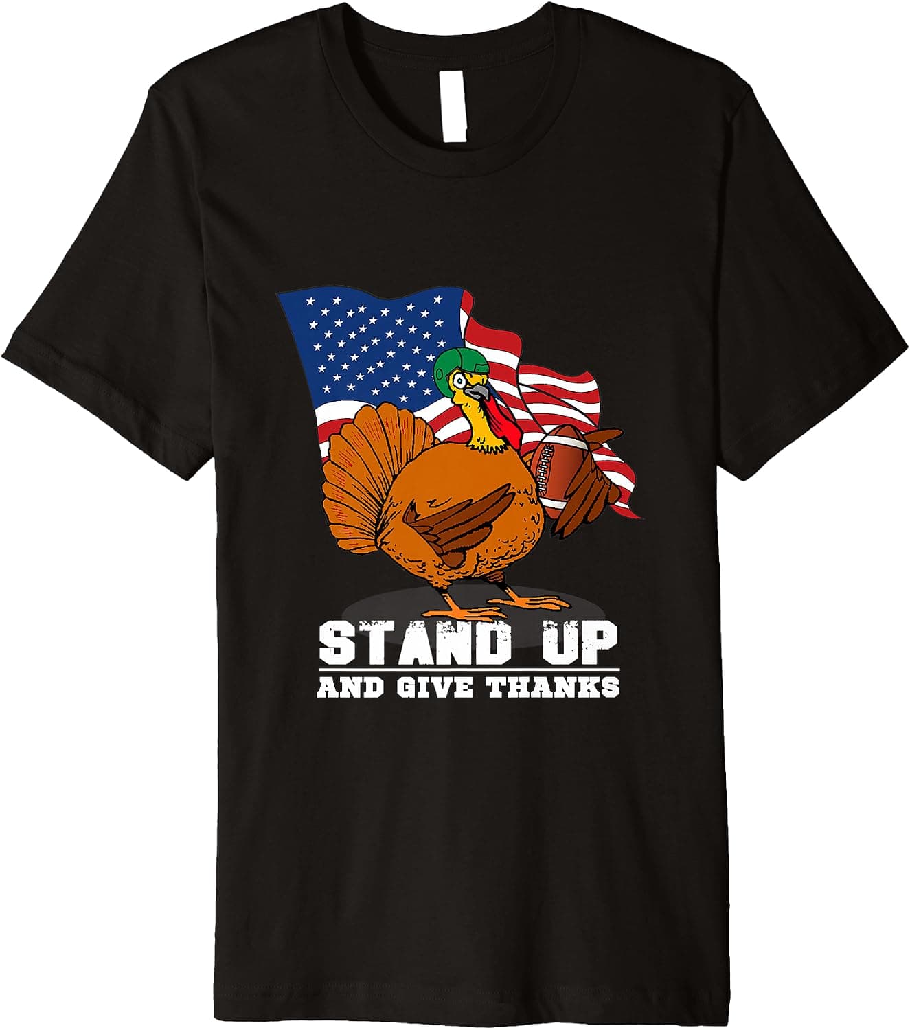 Patriotic Stand For the Flag Thanksgiving Football T-Shirt
