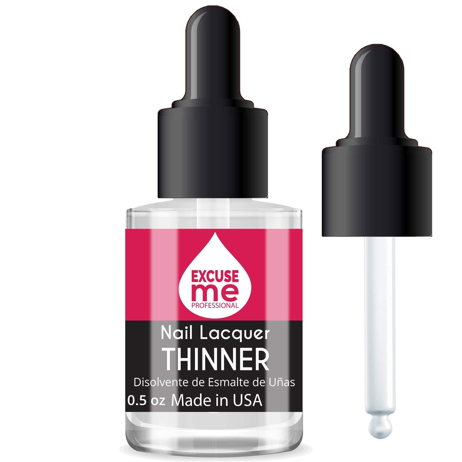 EXCUSE ME Professional Nail Lacquer Thinner - Fast Acting Formula for Thick Nail lacquers (1 Counts)