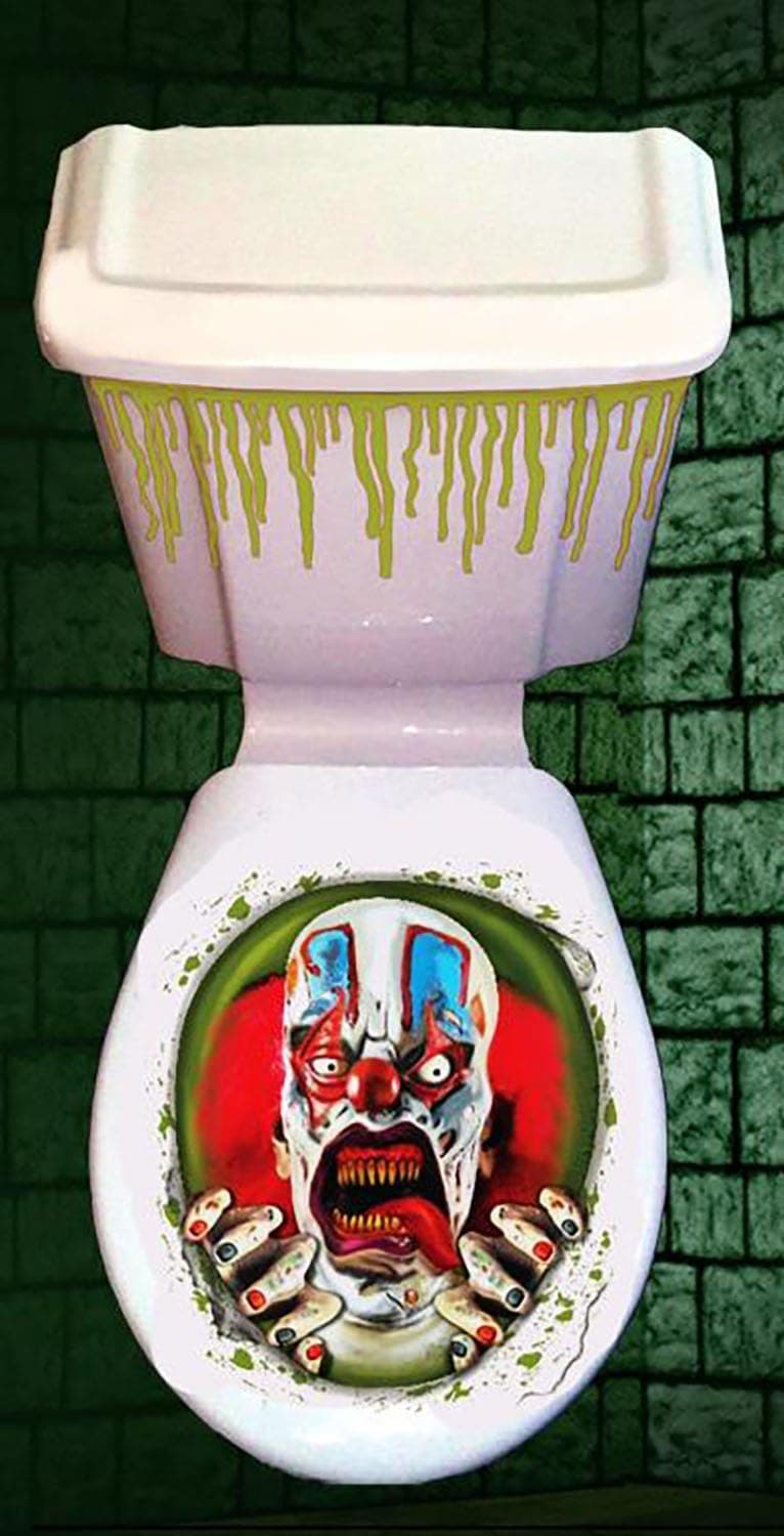 Christmas Shop Halloween Horror Toilet Decoration Cover (Scary Clown)