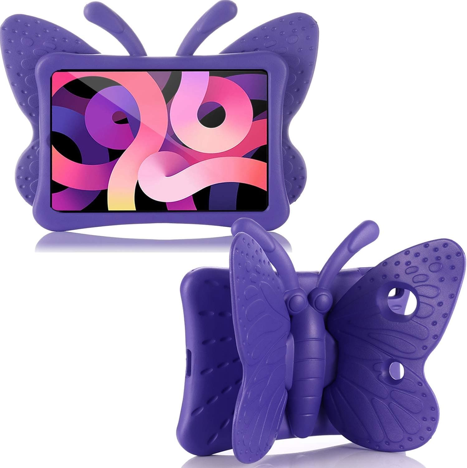 New iPad Air 4 10.9" Case 2020/iPad Pro 11" 2020 Case for Kids,3D Cartoon Butterfly Non-Toxic EVA Light Weight Proof Shockproof Case with Kickstand for iPad Air 10.9 (4th Gen) / iPad Pro 11 (Purple)
