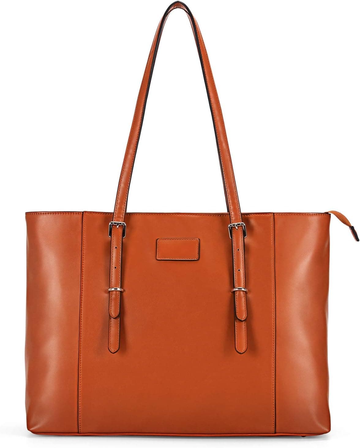 TENDS Women Laptop Tote Bag Fits 14-15.6 Inch Laptop Work Bag Briefcase Faux Leather Handbag - Brown
