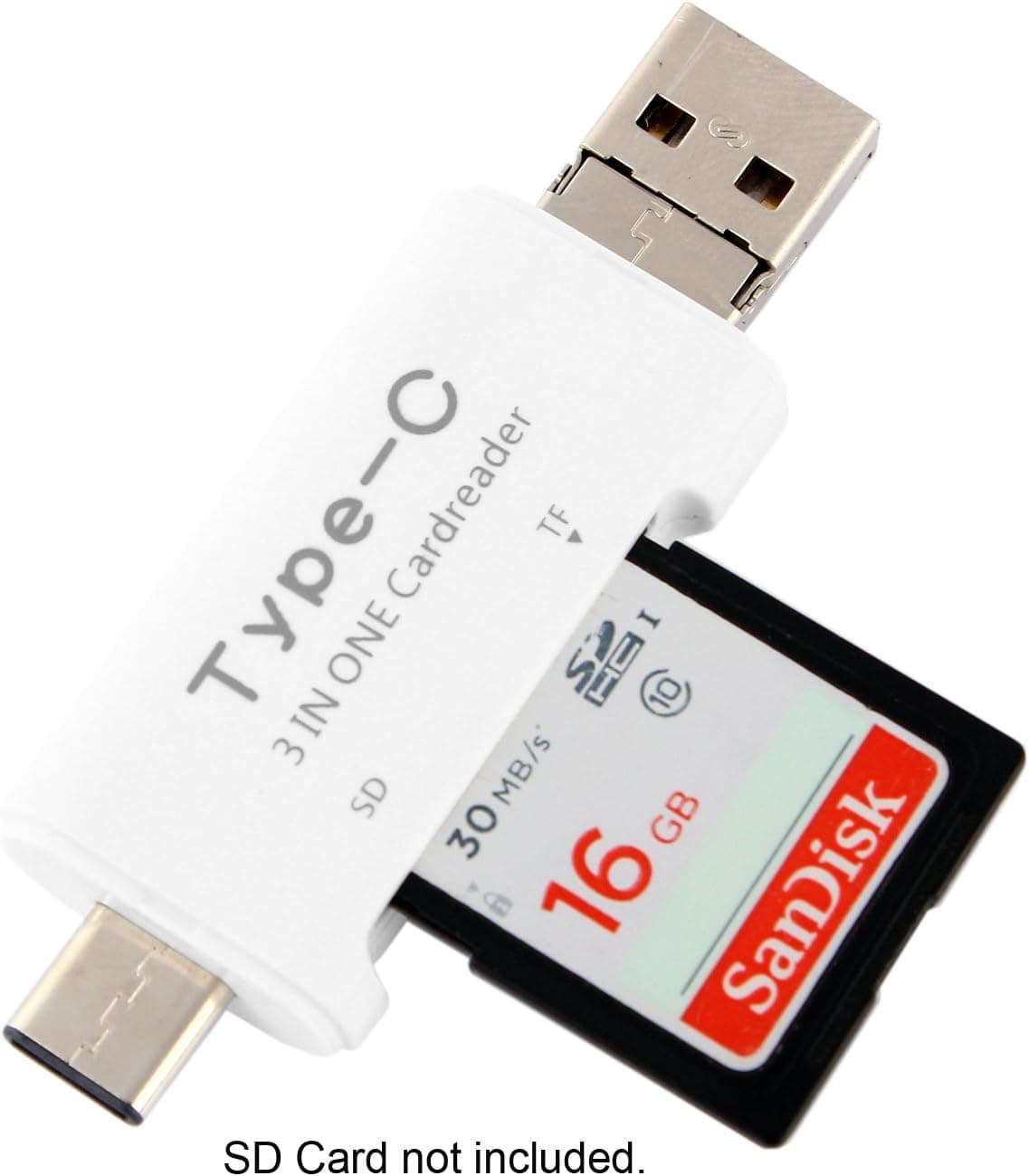 CY USB-C Type C/USB 2.0 / Micro USB TF Micro SD & SD Card Reader for Cell Phone & MacBook & Laptop