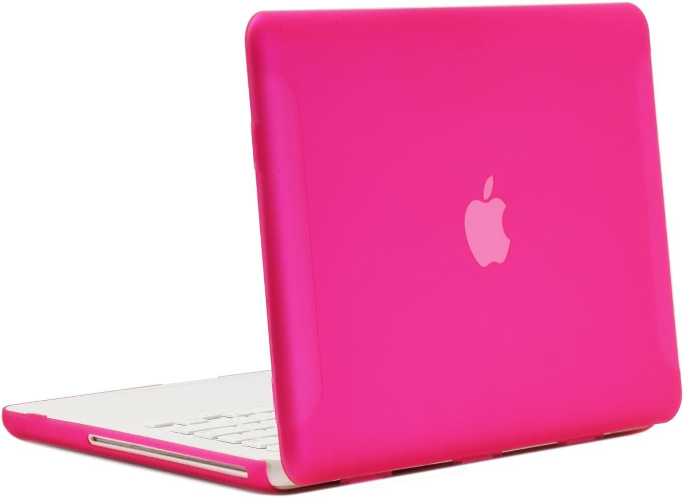 TOP CASE - Classic Series Rubberized Hard Case Compatible MacBook White 13" (A1342/Latest) (MacBook White A1342, Hot Pink)
