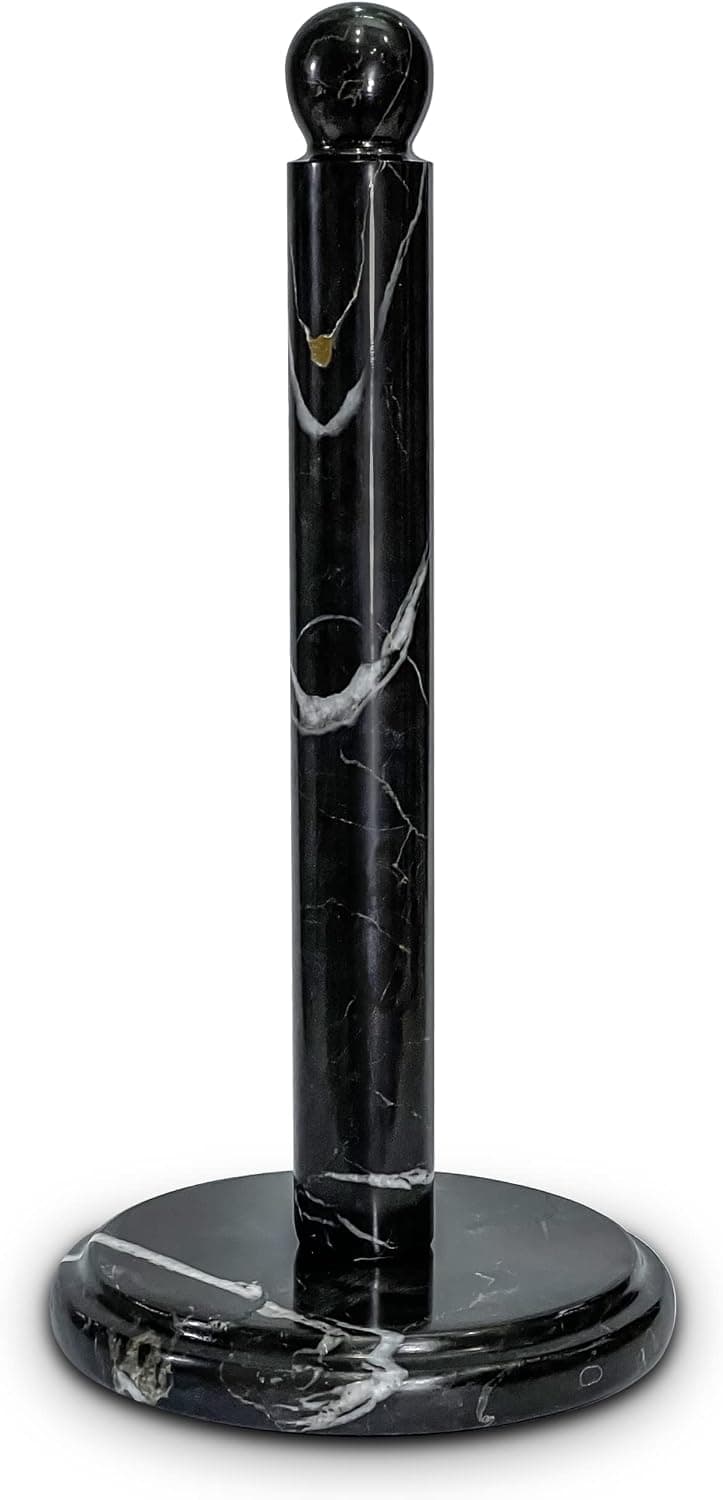 TheWolfard Luxury Handmade Black and Gold Marble Paper Towel Holder Stand for Kitchen Countertop, Dining Table, Cabinet, Bathrooms & Housewarming Gifts., 12.5x6x6 (PTH2021)