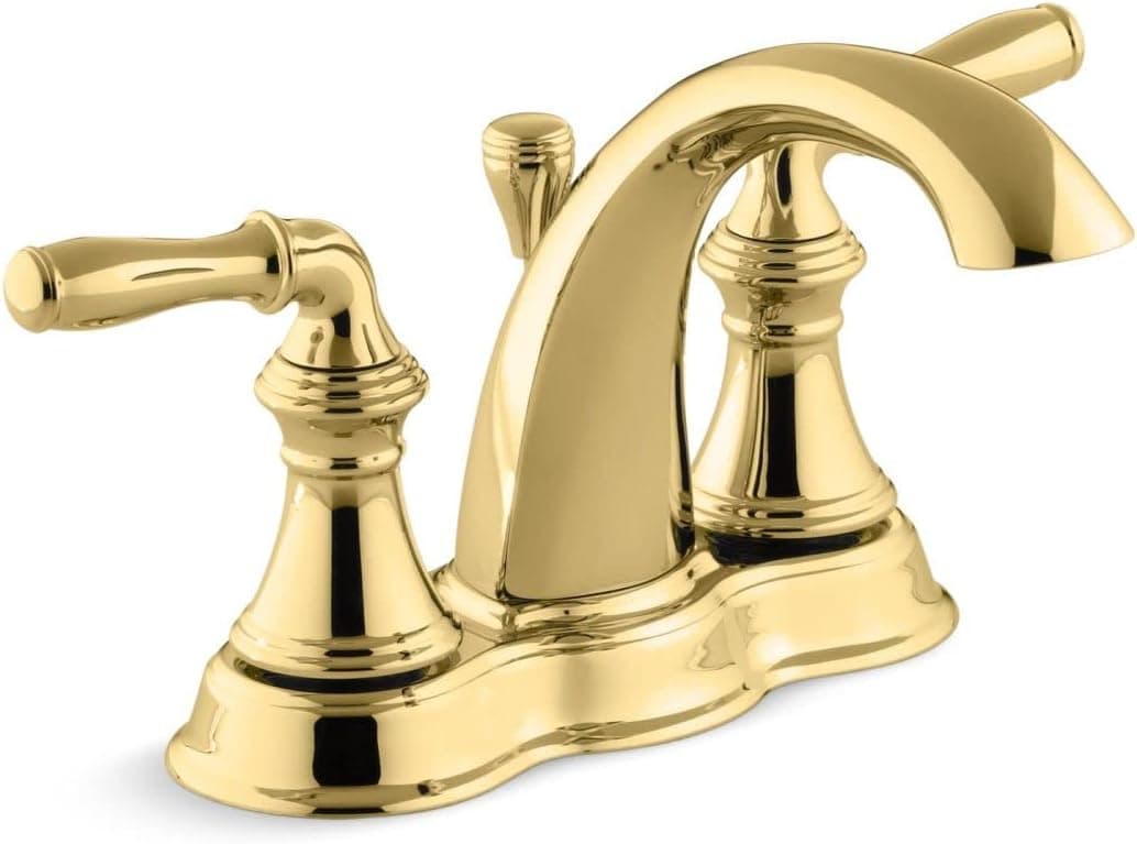 Kohler K-393-N4-PB Devonshire Bathroom Sink Faucet, Vibrant Polished Brass