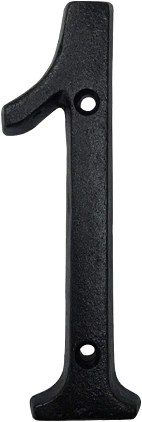 NACH Roman Cast Iron House Number for Outside, Metal Address Numbers for House, Garage Door, Front Door, Decorative Mailbox Numbers for Outside, Black, Maximum Rust Protection, 5.7 inch, Number 1, JS-CN6-1