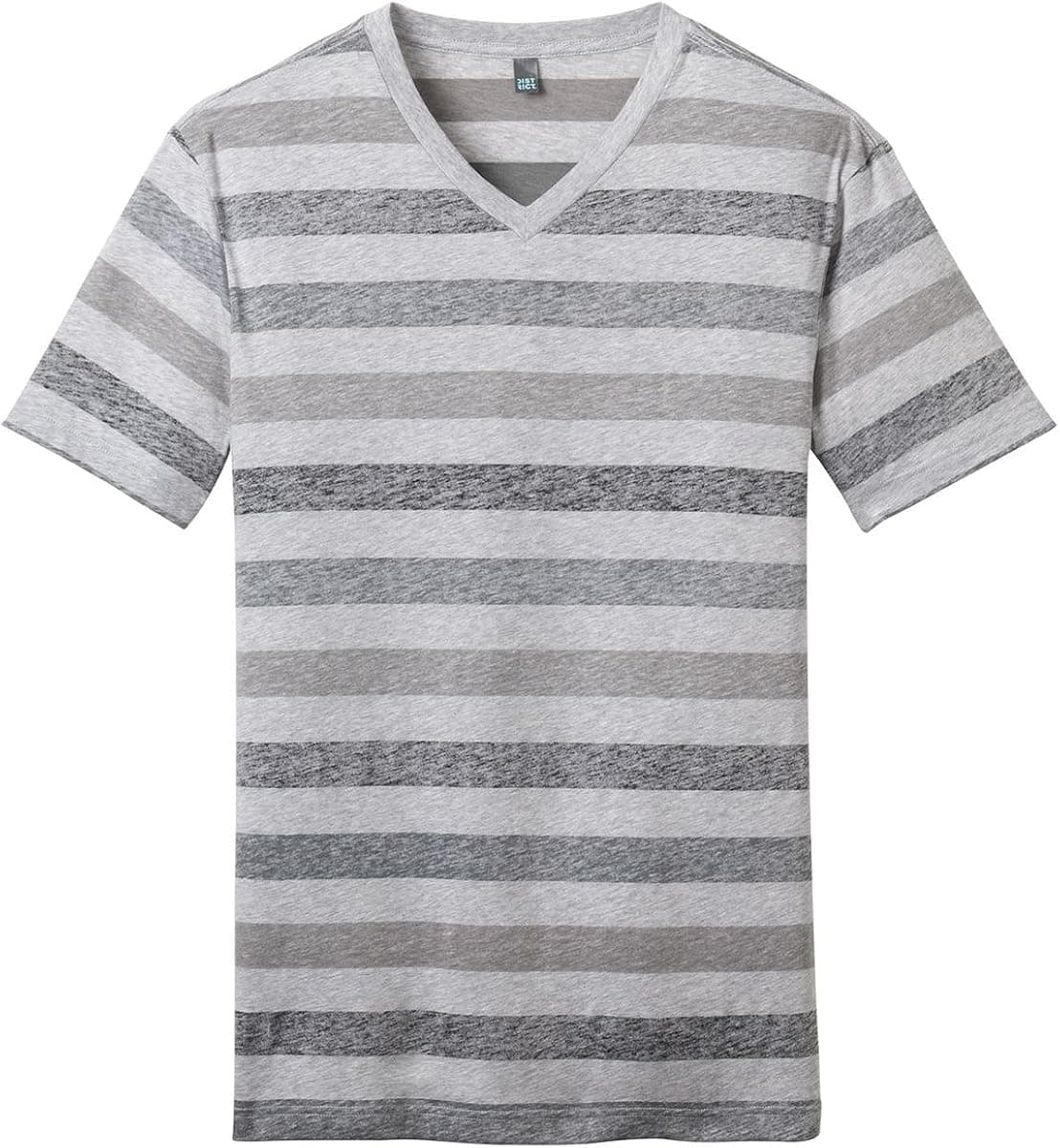 District - Young Mens Reverse Striped V-Neck Tee. DT129